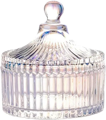 Miniatura 13 de CHOOLD - Frasco para dulces con forma de tienda de campaña de cristal transparente de lujo con tapa, frasco de vidrio transparente de estilo Morado