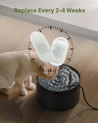 Miniatura 2 de GIOTOHUN Repuesto de filtro de fuente para gatos: 12 filtros de fuente de agua para gatos, 6 filtros + 6 esponjas para dispensador de mascotas H1