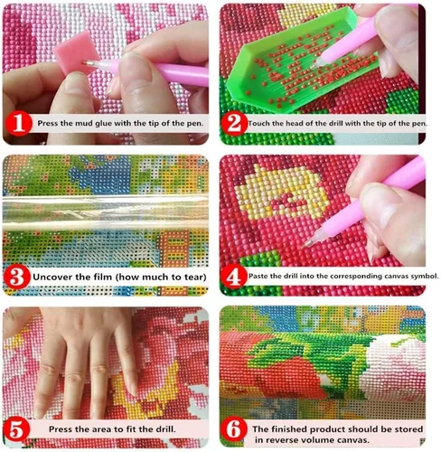 Miniatura 7 de HUBENDMC Kits de pintura de diamantes para niños, paquete de 6 gemas para niños, arte de diamantes fácil para principiantes, manualidades de puntos