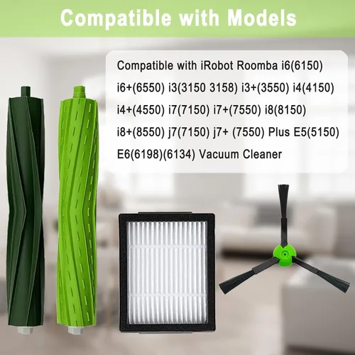 Miniatura 2 de Paquete de 18 piezas de repuesto compatibles con iRobot Roomba i3 i3+ i7 i7+ i4 i6 i6+i8 i8+/Plus E5 E6 E7 J7 i5+j5+ Serie I, E & J Aspiradora 2