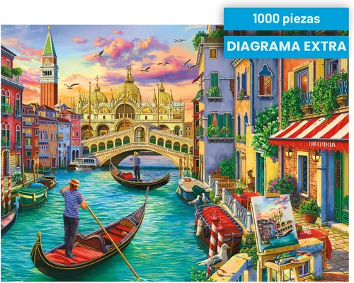 Miniatura 6 de Buffalo Games Image World - Sights of Venice - Rompecabezas de 1000 piezas - 26.75 x 19.75 pulgadas, rectangular, vista panorámica de Venecia