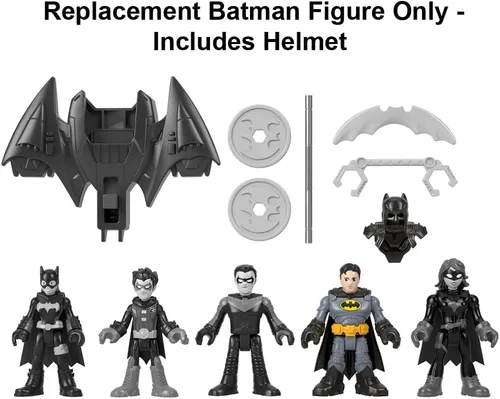 Miniatura 4 de Pieza de repuesto para Imaginext Super-Friends Playset - HML03 ~ Figura de Batman Poseable de repuesto ~ Incluye casco