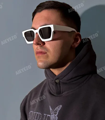 Miniatura 158 de AIEYEZO Gafas de sol cuadradas para mujeres y hombres, gafas de sol cuadradas con montura gruesa, estilo de diseñador simple