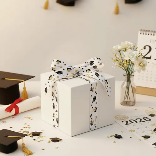 Miniatura 6 de Estivaux 4 rollos de cintas de graduación 2026 de 1 pulgada y 3/8 pulgadas de ancho, cinta de grogrén de clase de 2026, cintas de felicitaciones