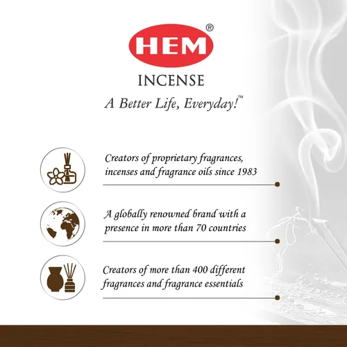 Miniatura 5 de HEM Incienso de vainilla francesa – Caja de 120 varillas (6 paquetes) – Aroma dulce y acogedor para meditación, yoga, alivio del estrés y refresco