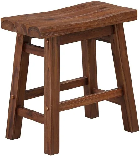 Miniatura 5 de Boraam Sonoma Taburete Alto Tipo Silla de Montar sin Respaldo para Comedor - Castaño con Acabado Cepillado - Juego de 2
