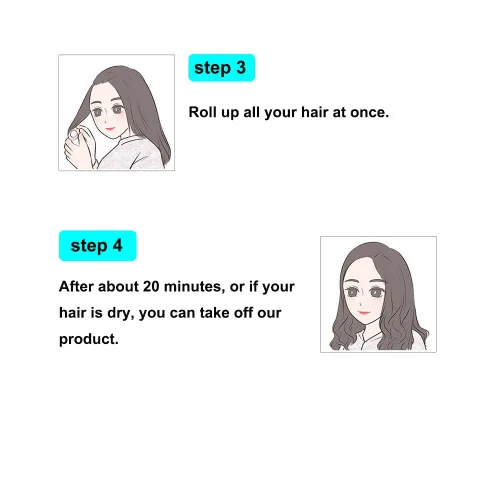 Miniatura 8 de Rodillo de pelo de varilla flexible para cabello corto medio, rizador de pelo sin calor para flequillo, azul aguamarina