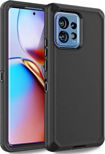 Funda para Moto Motorola Edge Plus 2023/Edge 40 Pro, Defender - Funda protectora resistente a prueba de golpes, 3 en 1 (negro)