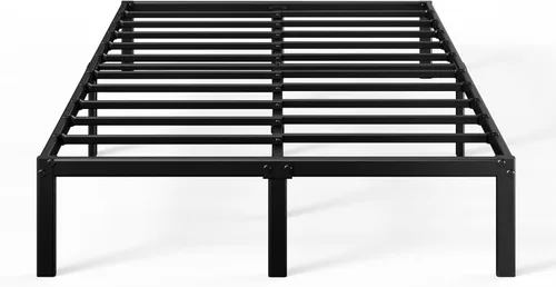 Miniatura 13 de Zinus Elias - Marco de cama de plataforma metálica de 14 pulgadas, soporte de acero, no necesita somier, fácil montaje, tamaño Queen Negro