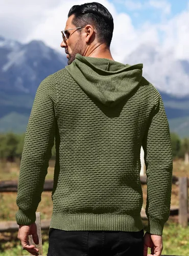 Miniatura 3 de HYPESTFIT Sudadera con capucha y cordón ajustable para hombre