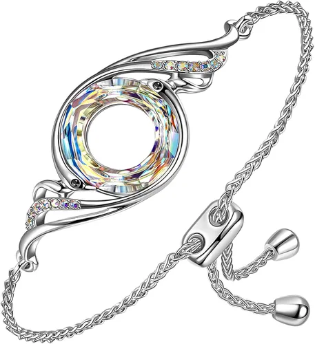 Kate Lynn ♥ Pulsera de Phoenix Rise From the Ashes hecha con cristales de Austria, pulsera deslizante ajustable para mujer, empaquetada con caja de