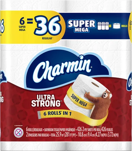 Charmin Ultra Strong - Papel higiénico, 6 rollos jumbo