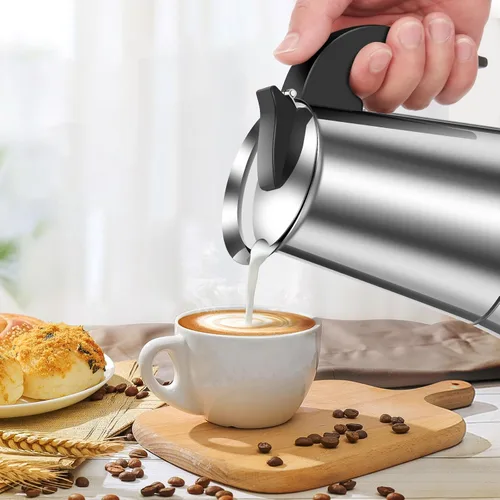 Miniatura 8 de Paquete de 2 ollas de café expreso Moka de acero inoxidable, 15.2 fl oz/15 oz/9 tazas para estufa y cocinas de inducción (2)