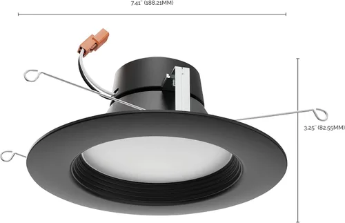 Miniatura 3 de Satco S11835/08 ColorQuick LED Downlight Retrofit, CCT seleccionable por color 2700K/3000K/3500K/4000K/5000K, 5-6 pulgadas, negro, paquete de 8