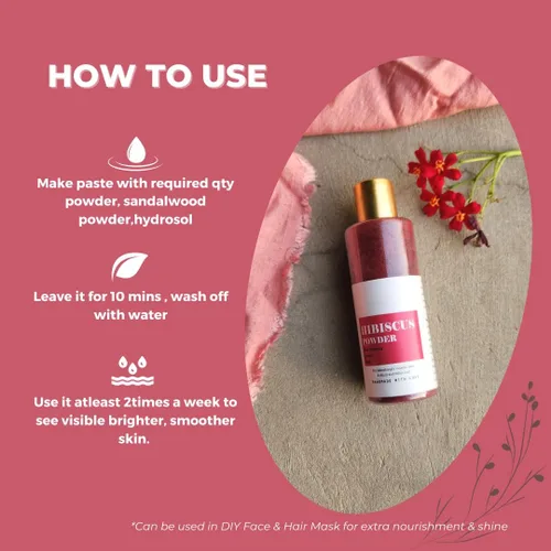 Miniatura 3 de Generic Polvo de hibisco, hibisco en polvo para la cara, polvo de hibisco puro y natural, ideal para mascarilla capilar y paquete facial -1.76 oz