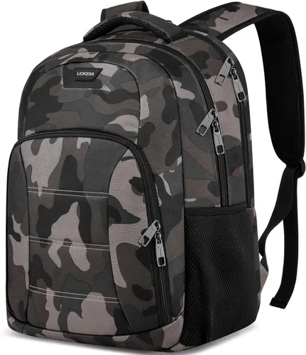 Miniatura 13 de Mochila negra para laptop para hombres y mujeres, mochilas escolares para adolescentes y niñas, mochila ligera para artículos personales, bolsa