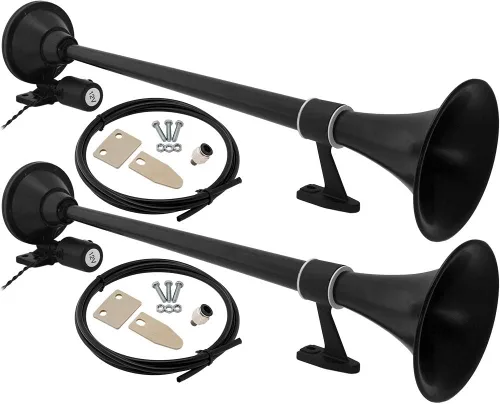 Miniatura 8 de Vixen Horns Bocina de tren para camión/coche. Bocina de aire negra para trompeta única. Db súper fuerte. Se adapta a vehículos de 12 V como