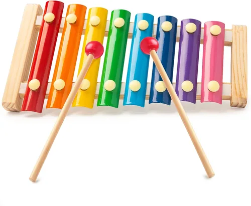 MCPINKY Xilófono para niños, juguete musical xilófono con mazos seguros para niños, instrumentos musicales educativos, juguete para niños pequeños