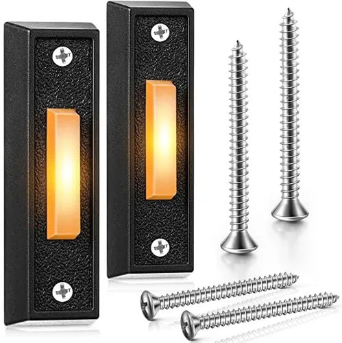 Saillong 2 botones de timbre iluminados, botones de timbre de puerta con cable, timbre de puerta LED, interruptor de apertura de puerta montado en