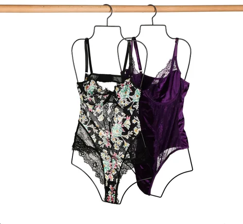 Miniatura 6 de Colgador de bikini de cuerpo completo con forma de metal y alambre para traje de baño, perchas para exhibición, paquete de 10 unidades (negro)