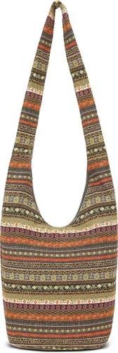 Miniatura 197 de Bolsa de hombro para mujer, de lona en estilo hippie/bohemio para llevar cruzada al hombro, disponible en diferentes colores y estampados