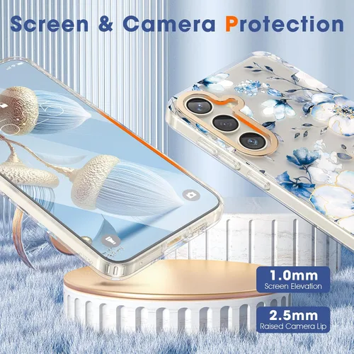 Miniatura 5 de MILPROX Funda para Samsung Galaxy S25 - Cubierta Slim Fit Floral S-25, Elegante Diseño de Flores Femenino, Carcasa Protectora Linda Ultra-Delgada