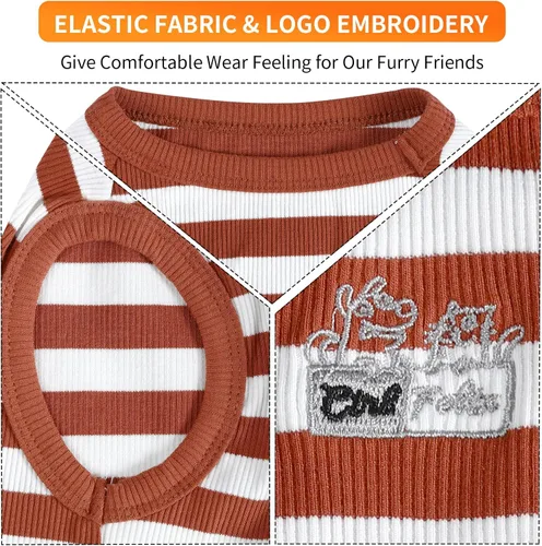 Miniatura 4 de Camisa para perro, ropa a rayas para perro, chalecos elásticos de algodón suave para perros pequeños, medianos y grandes, ropa para cachorros, ropa