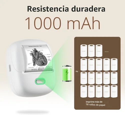 Miniatura 7 de ORGSTA Impresora de calcomanías Mini impresora S002 PrintPods Bluetooth portátil con 1 rollo de papel térmica sin tinta impresora impresora portátil