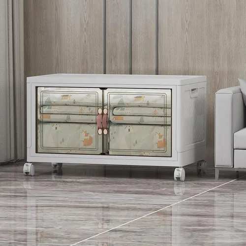 Miniatura 39 de UAMFURI Contenedores de almacenamiento apilables con tapas, ruedas y puerta, organizadores plegables de armario, cajones de almacenamiento