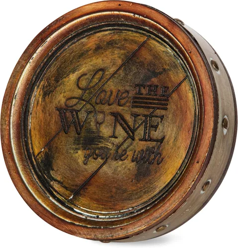 Pavilion Gift Company - Ama el vino con el que estás - Madera quemada de 8.75 pulgadas, decoración decorativa para la familia, amigos, vino, vino,