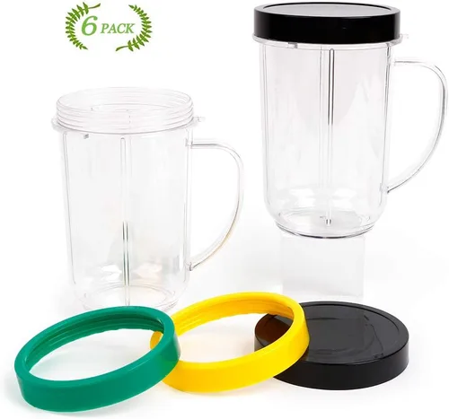 Miniatura 7 de Vasos de repuesto de 16 onzas para Magic Bullet, 6 piezas/juego de piezas compatibles con batidora Magic Bullet de 250 W MB1001, incluye tazas