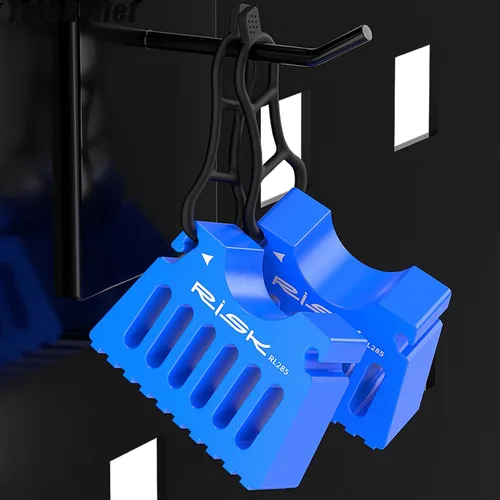 Miniatura 8 de Soporte de reparación invertido para bicicleta, soporte de manillar portátil para mantenimiento de bicicletas, base antideslizante y correas de Azul