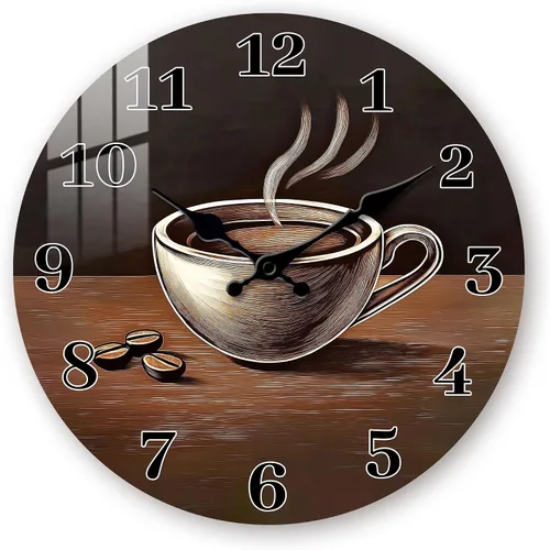 Miniatura 9 de Reloj de madera grande para sala de estar, reloj rústico de 16 pulgadas, funciona con pilas, reloj de pared de taza de café, silencioso, sin tictac