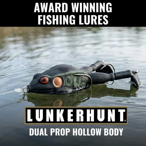 Miniatura 5 de LUNKERHUNT - Cebo de rana para pesca de lubina Rana de cuerpo suave y hueco sin enganches para pesca de lubina y trucha Señuelo de rana realista