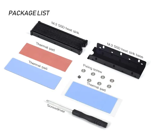 Miniatura 6 de M.2 PS5 SSD NVMe Disipador de calor para Samsung 990 980 Pro 970 EVO Plus SN570 SN750 SN850 Firecuda 530 NVME o SATA m2 2280 SSD Disipador de calor