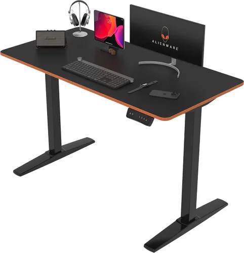 Monomi Escritorio eléctrico de pie ajustable en altura, escritorio de pie de 48 x 24 pulgadas, escritorio de oficina en casa con memoria (marco Negro