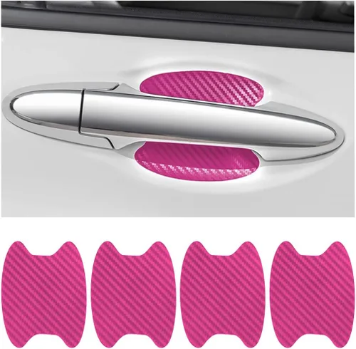 Miniatura 19 de 8 unidades de calcomanías para manija de puerta de coche, protector antiarañazos de fibra de carbono para taza de puerta de coche, película