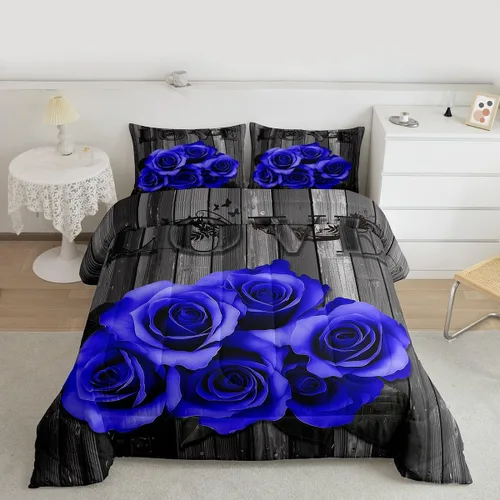 Miniatura 31 de Erosebridal Juego de edredón de corona King y Queen, juego de ropa de cama para parejas adultos, mujeres y hombres, juegos de edredón para boda, San