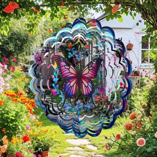 Miniatura 2 de Molinillos de viento de mariposa para exteriores, regalos de cumpleaños para mujeres y madres, esculturas de viento colgantes, molinillos de viento