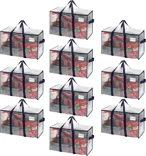 Miniatura 9 de VENO - Paquete de mudanzas, cajas de almacenamiento para embalaje universitario con tapas alternativas, para dormitorio, extragrande, asas