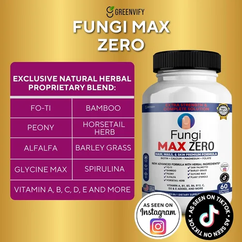 Miniatura 2 de Suplemento Fungi Max Zero para cabello, uñas y piel. (2)