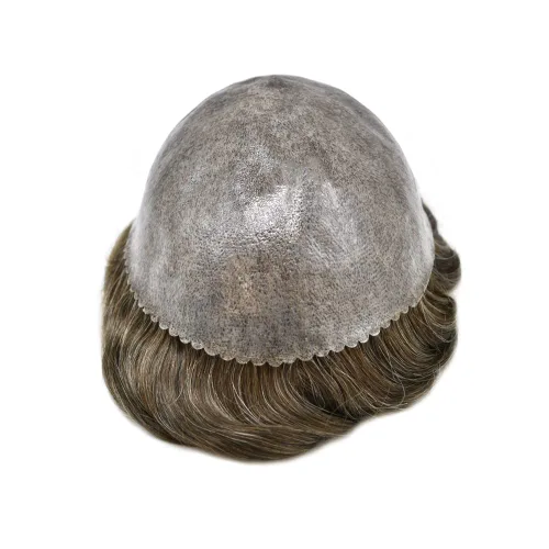 Miniatura 23 de Toupee Hair Piece For Men 100% Real Human Hair System Natural Looking Hairpieces For Men Hair Units Protesis Capilar Para Hombre 8''X10'' #610#6