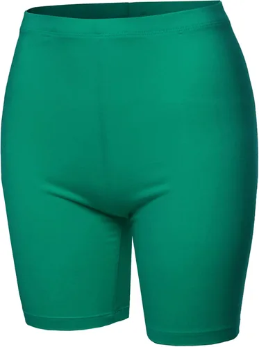 A2Y - Pantalones cortos tipo bermudas para ciclista, básicos, lisos, de primera calidad, de algodón, a medio muslo, de tiro alto para mujer
