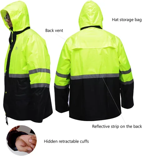 Miniatura 3 de DUP Traje de lluvia para hombres y mujeres, chaquetas y pantalones reflectantes, impermeables, para el trabajo, ligero, abrigo de lluvia