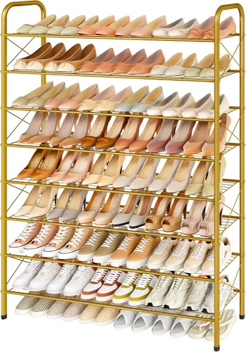 Miniatura 14 de Hoctieon Zapatero de 2 niveles para armario, zapatero de malla duradera, estante de zapatos de entrada, organizador de almacenamiento de zapatos