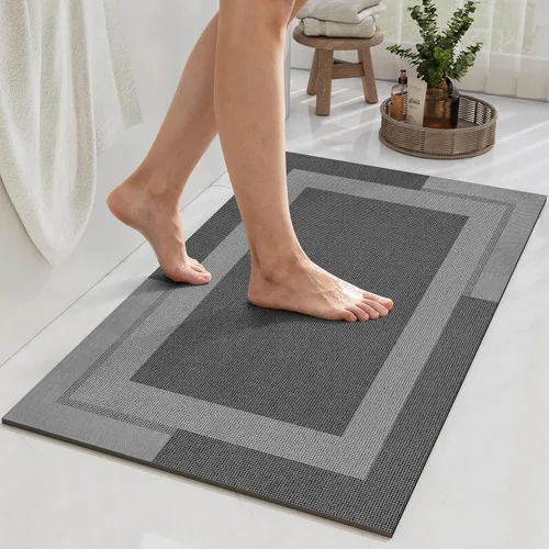 Miniatura 27 de YDKGL Alfombra de Baño Antideslizante, Respaldo de Goma Ultra Delgada Alfombras de Baño que Caben Debajo de la Puerta Secado Rápido Súper Absorbente