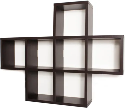Miniatura 5 de Danya B. XF11056WH Estante decorativo – Montaje en pared o independiente – Estantería cuadrada Cubbies – Laminado blanco
