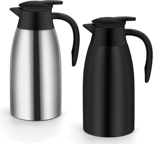 Miniatura 9 de Jarra térmica de café de 70 onzas, termo de café aislado de acero inoxidable, jarras de café al vacío para mantener el calor, botella de vacío