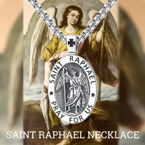 Miniatura 8 de LOOVE Collar de plata de ley 925 con medalla milagrosa de San MiguelSan CristóbaloCristóbal de JesúsSan BenitoVirgen María milagrosa para hombres