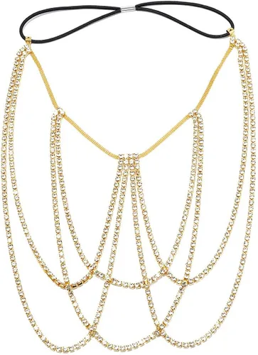 Miniatura 2 de Victray Cadena de pierna de cristal para mujer, cadenas de cuerpo con diamantes de imitación, cadena brillante para muslo, joyería corporal